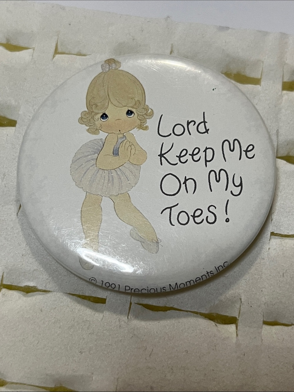 Precious Moments White & Blonde Ballerina Prayer Pin